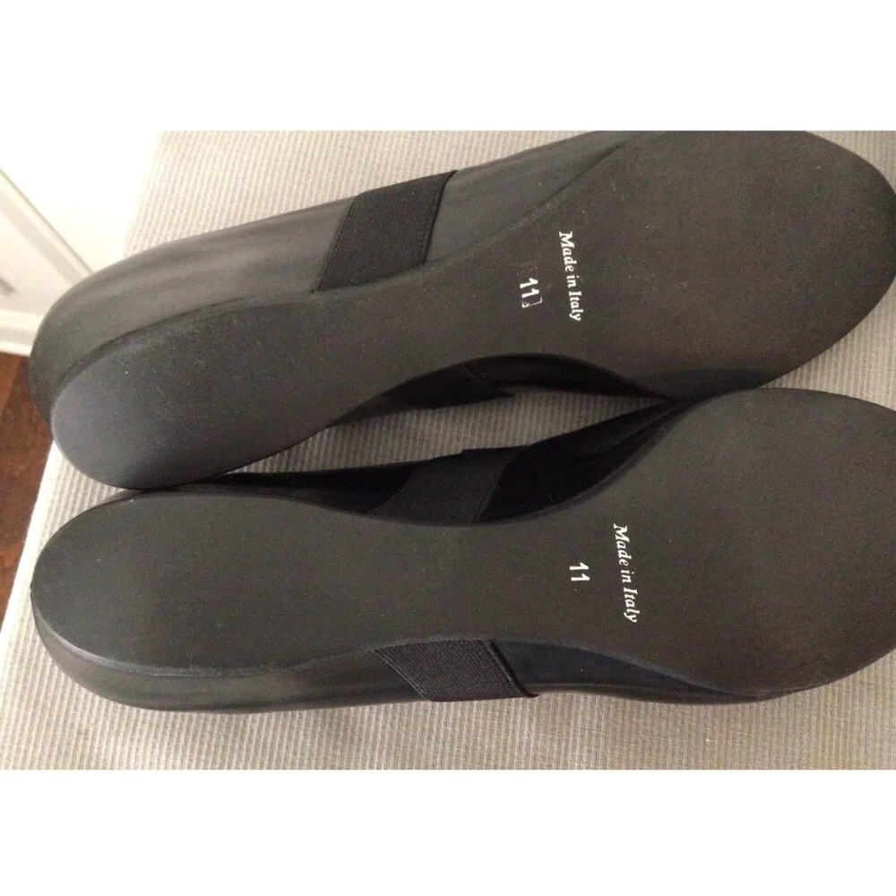 Aquatalia Made In Italy Marvin K Black Dressy Shoes Stretchy Straps (For Women) - Picture 4 of 5